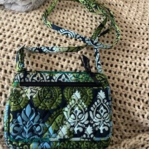 Vera Bradley Green Blue Quilted Crossbody Bag
